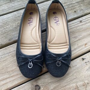 Gloria Vanderbilt Black Textured Flats
